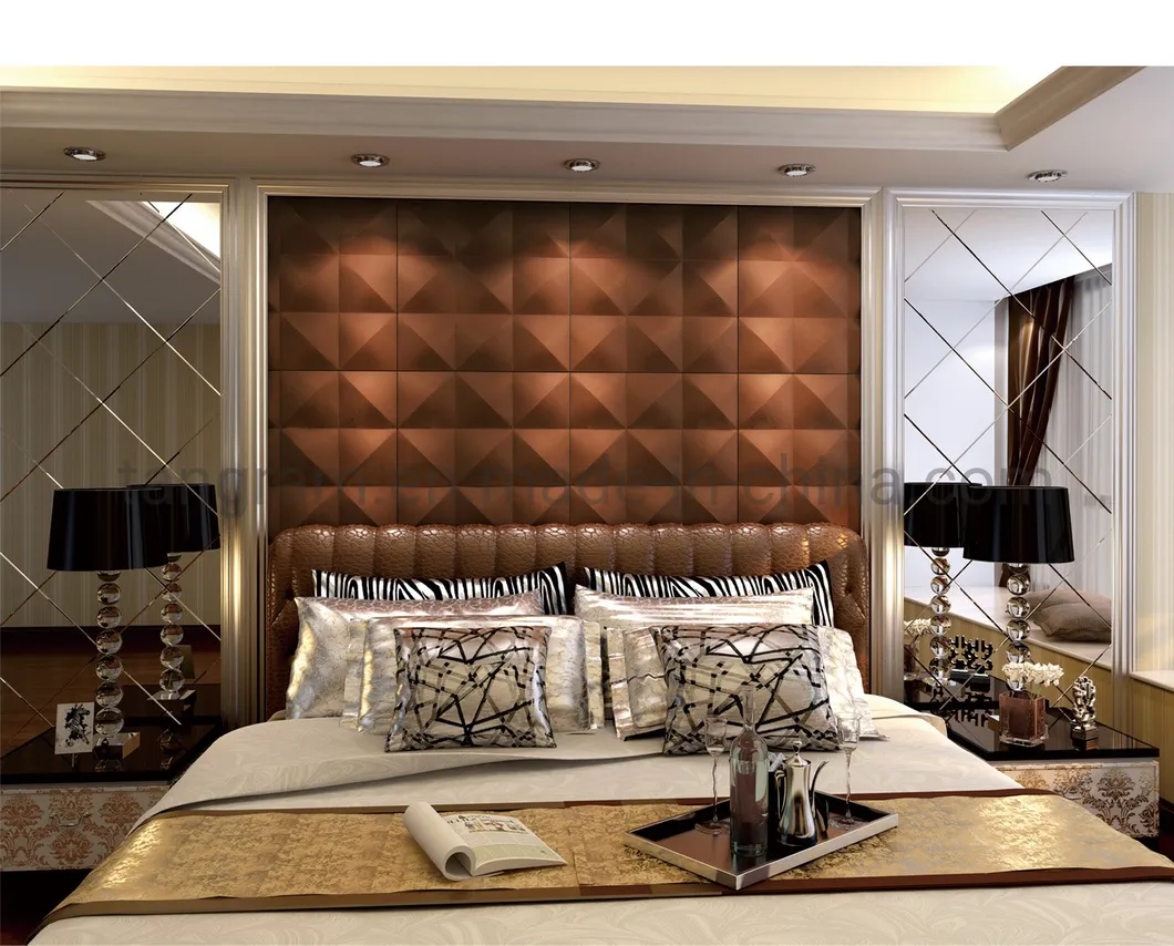15mm Thickness 3D Leather Wall Panel for Interior Wall Decoration