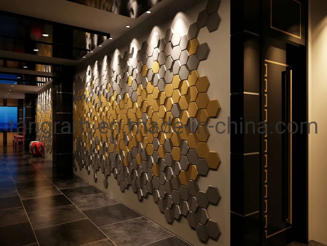 3D Hexagon Mosaic, Modern Pattern Mosaic Tile, Leather Wall Panel