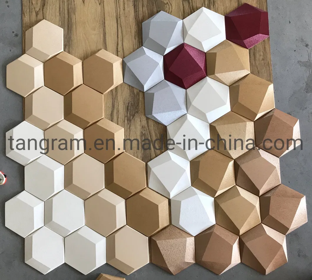3D Hexagon Mosaic, Modern Pattern Mosaic Tile, Leather Wall Panel