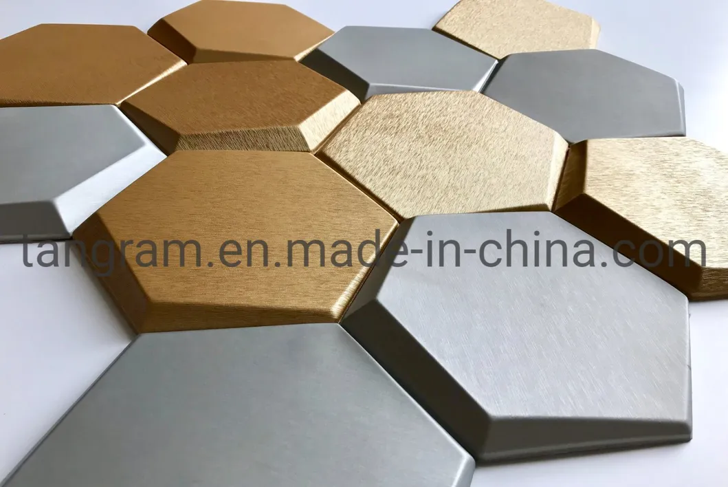 3D Hexagon Mosaic, Modern Pattern Mosaic Tile, Leather Wall Panel