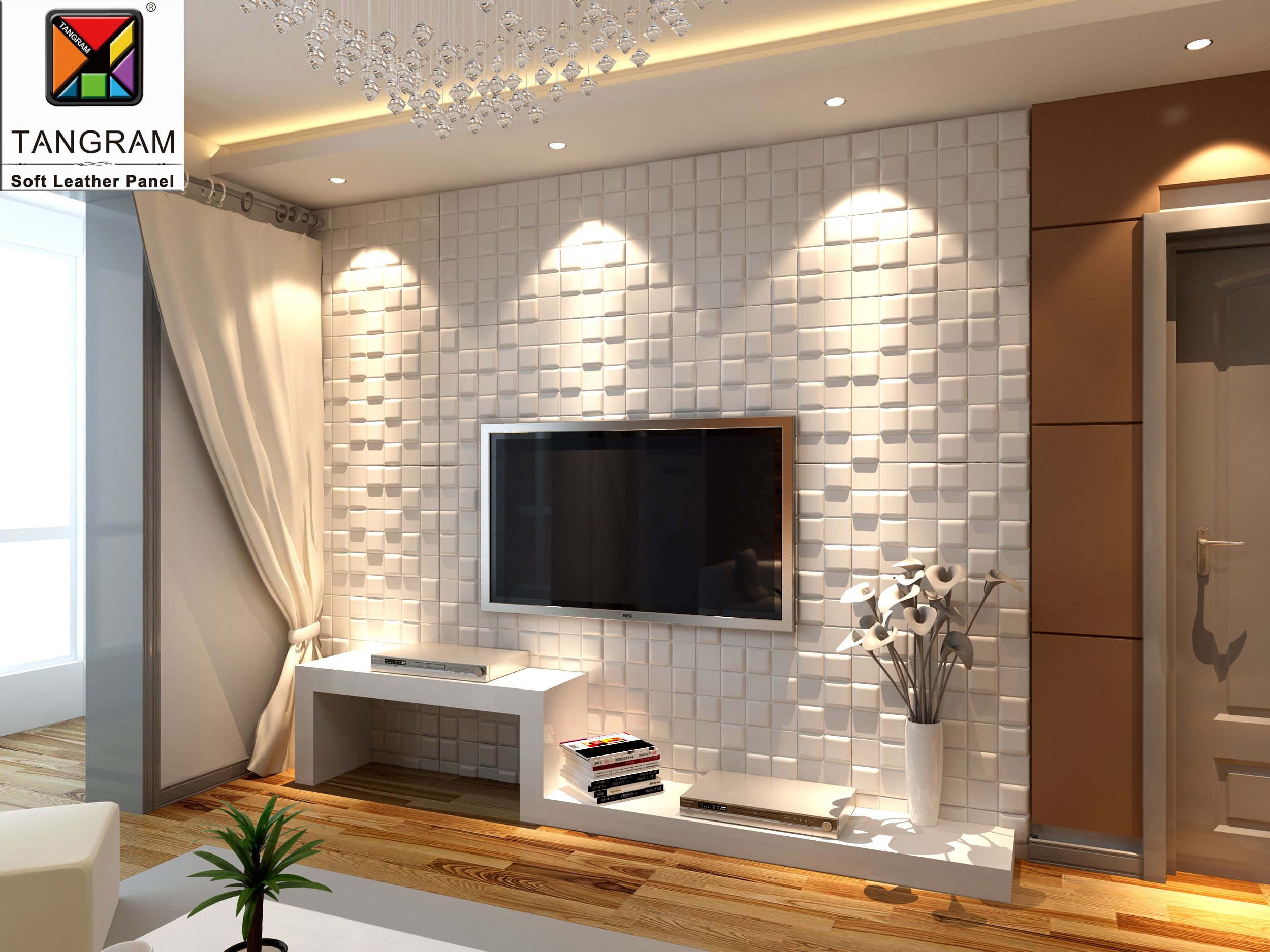 3d foam wallcovering- curtain wall-Chanel (5)