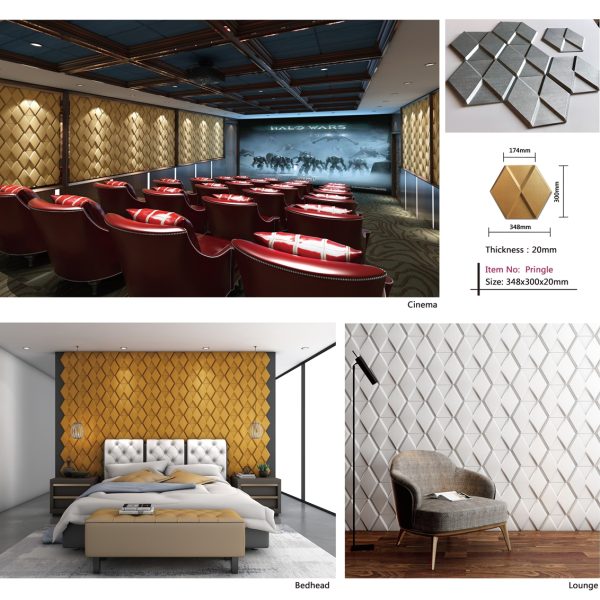 Semi Pu Leather White Indoor 3D Mosaic Tile