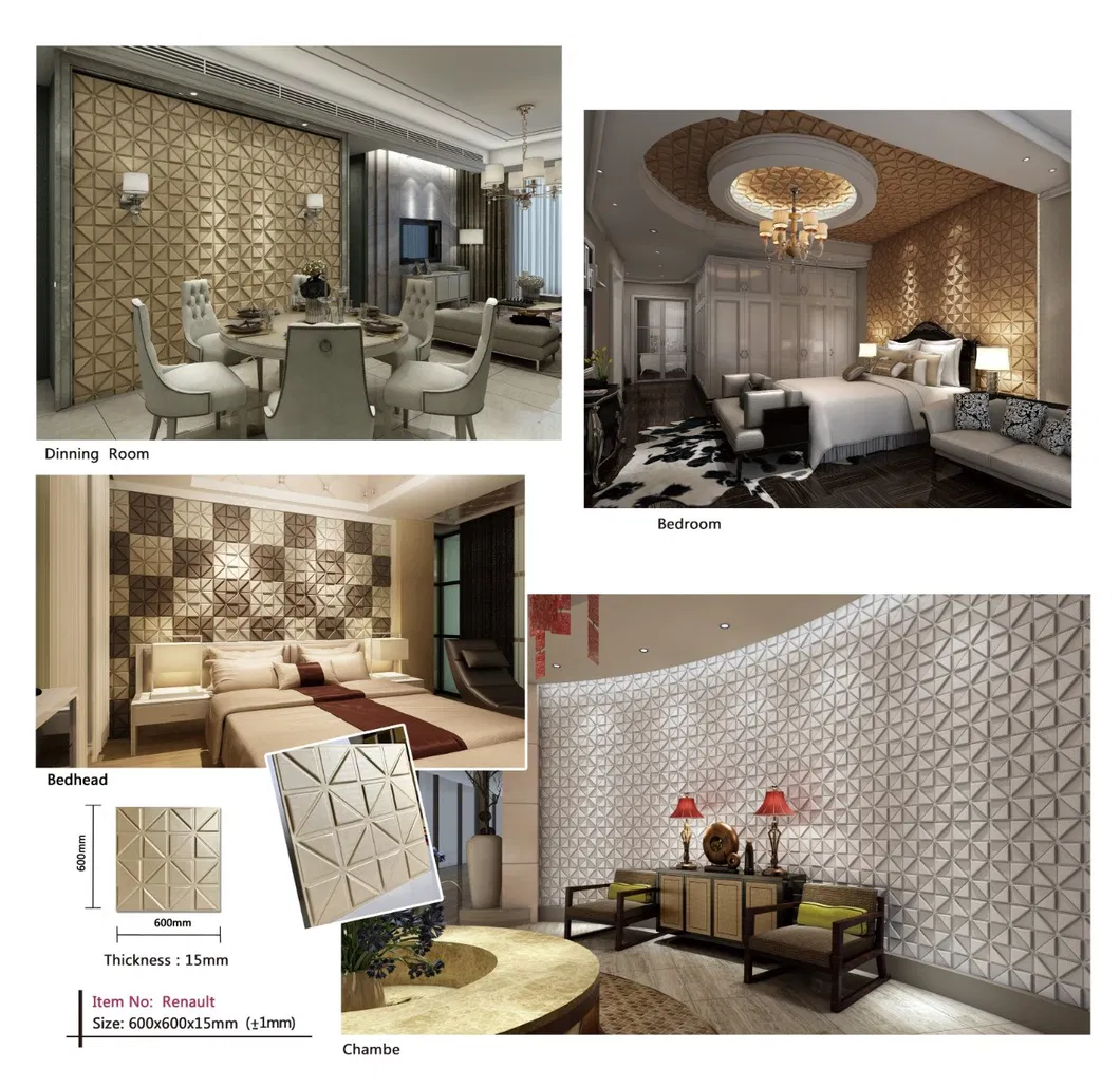Chinese Made Leather Wall Paper Living Room 3D Wall Panel