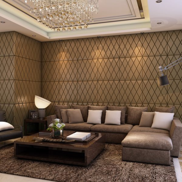 Waterproof Suede Fabric Lounge 3D Wall Panel