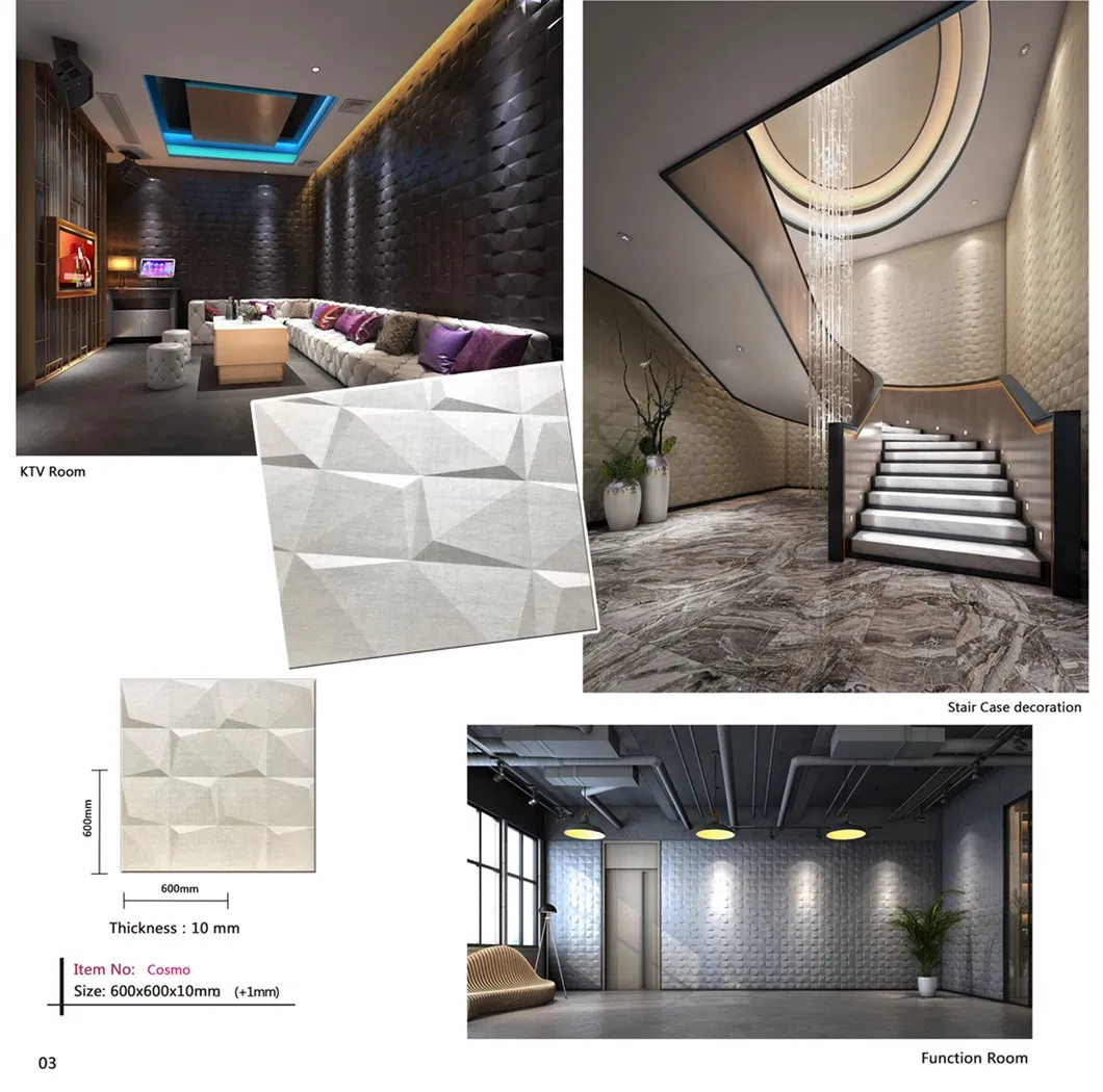 Eco Free Faux Leather 3D Wall Panels Wallpaper for Interior Decotation