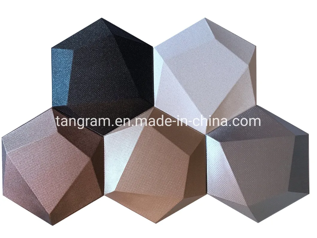 Indoor Wall Decoration Leather Mosaic Tiles 3D PU Wall Paper