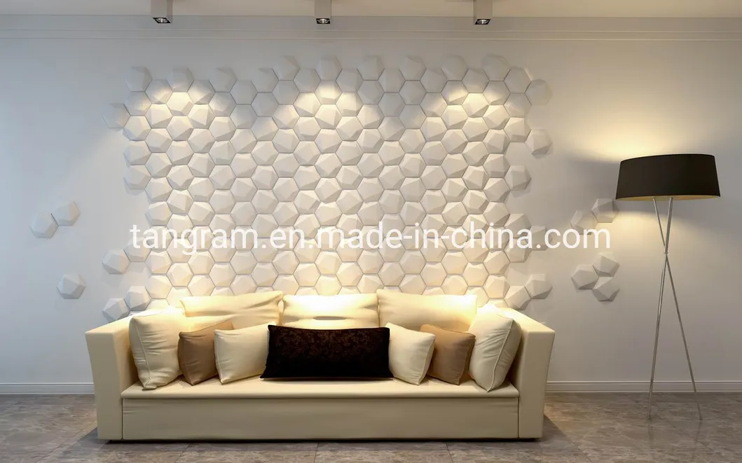 Indoor Wall Decoration Leather Mosaic Tiles 3D PU Wall Paper