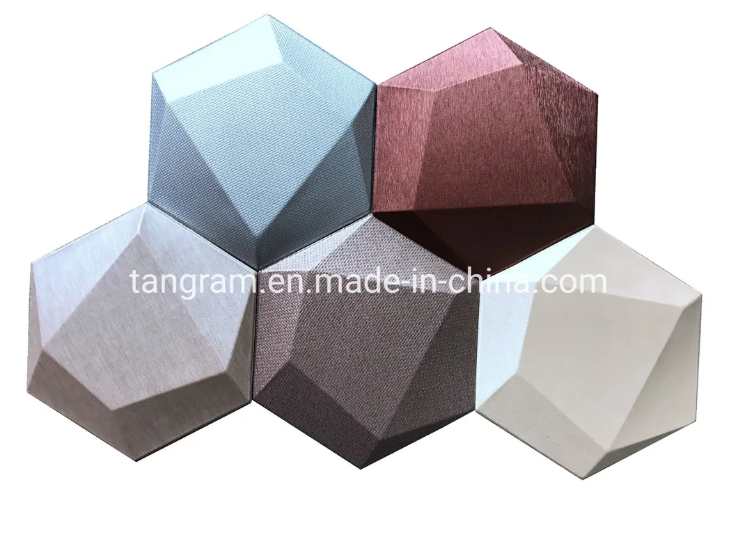 Indoor Wall Decoration Leather Mosaic Tiles 3D PU Wall Paper