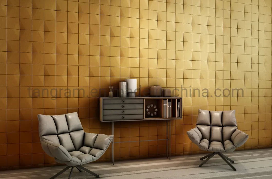Interior Wall Decorative Material Soundproof Moistureproof 3D Leather Wall Panel