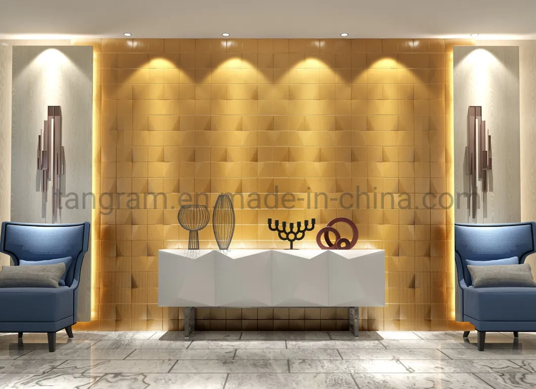 Interior Wall Decorative Material Soundproof Moistureproof 3D Leather Wall Panel