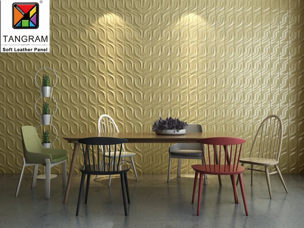 Irregular Wall Tiles, 3D Wall Mosaic, PU Leather Wall Sticker