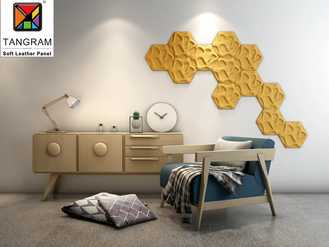 Modern Design Mosaic Wall Tiles Leather Panel 3D Wall Panel