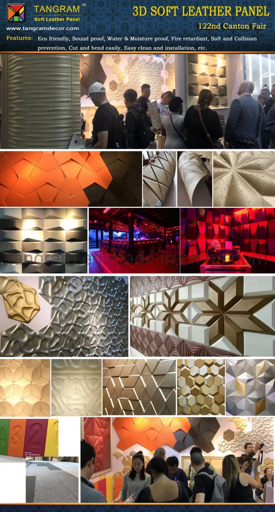Mosaic Wall Tiles, 3D Wall Art, Leather Wall Sticker Mosaics