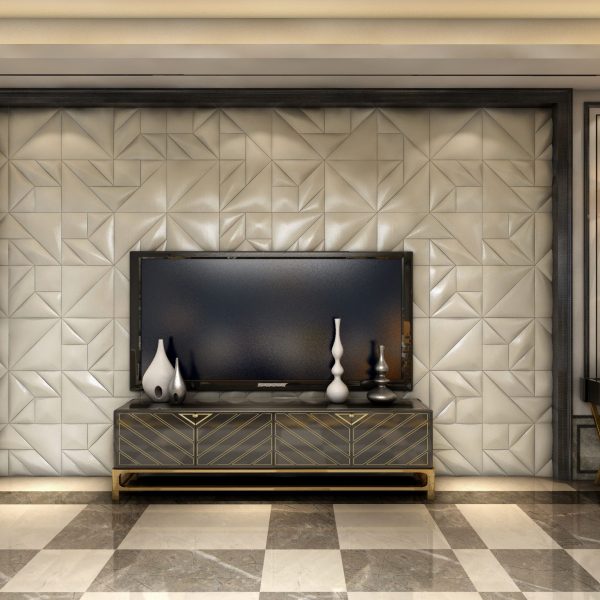 Linen Fabric Blue Hotel Leather Wall Panel