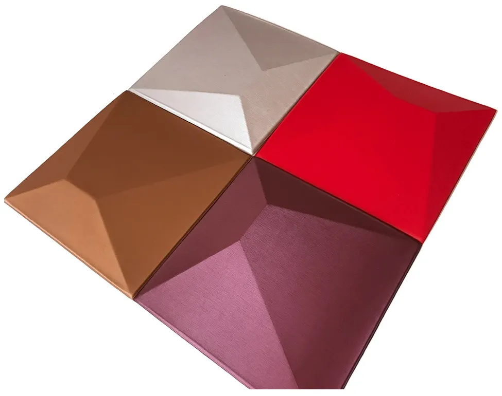 Soundproof Interior Wall Decoration Mosaic Tiles 3D Leather Panel
