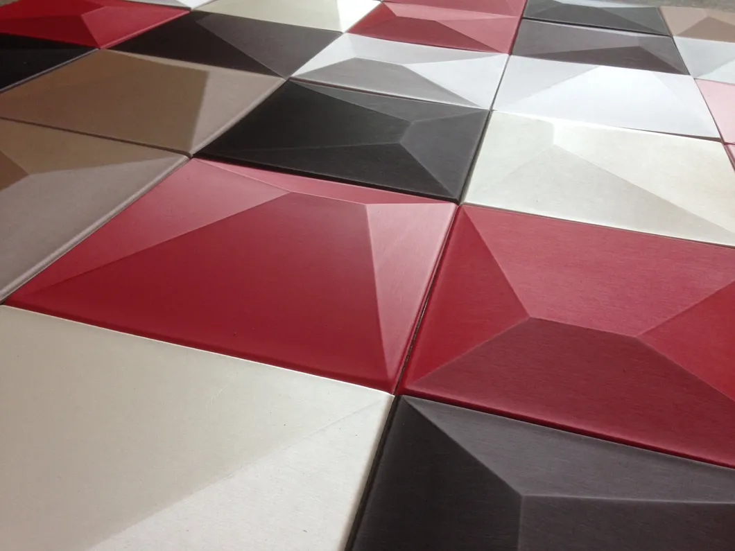 Soundproof Interior Wall Decoration Mosaic Tiles 3D Leather Panel