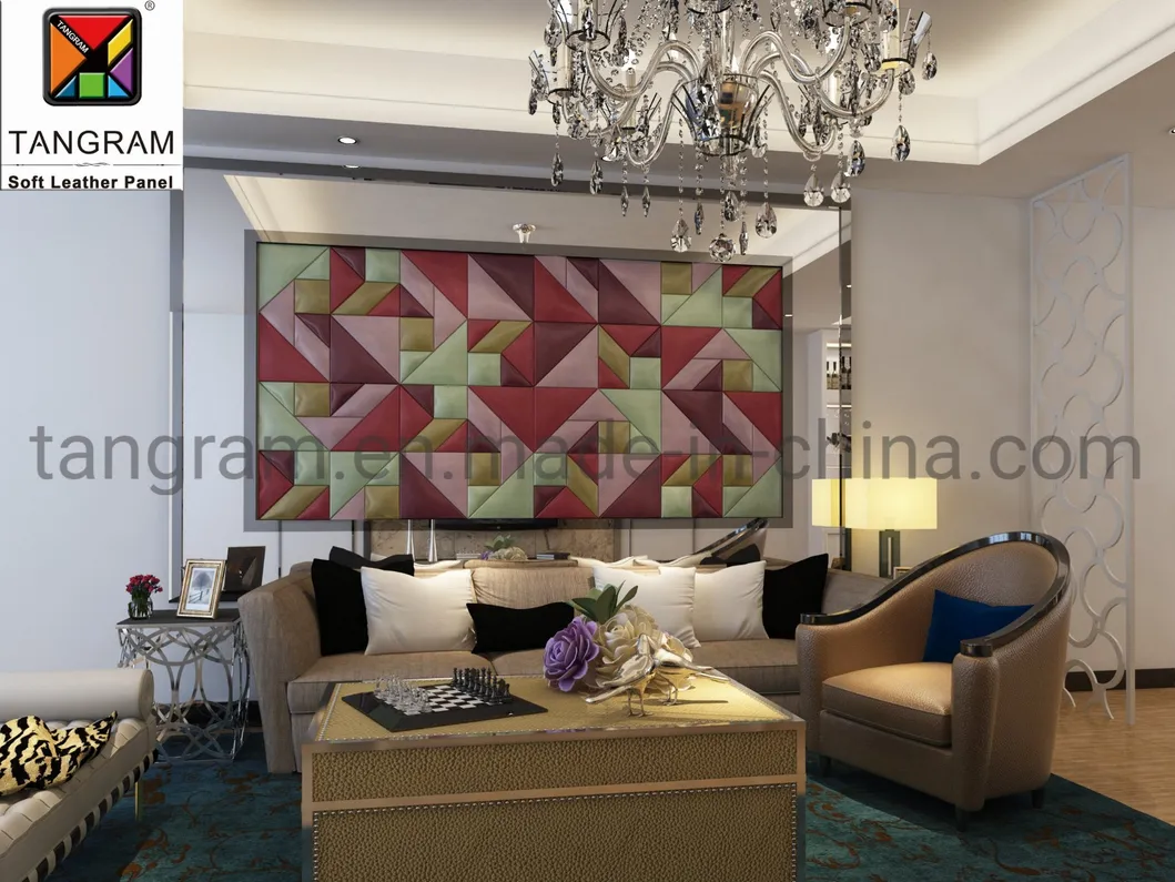 Wall Mosaic Tile Interior Decorative Material 3D Leather Wall Panel