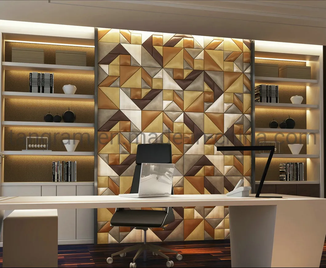 Wall Mosaic Tile Interior Decorative Material 3D Leather Wall Panel