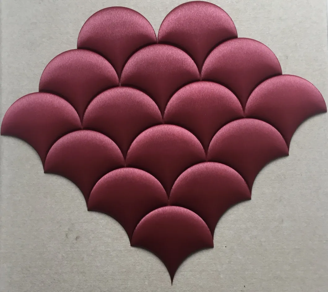 Waterproof Interior Construction Material PU Leather 3D Mosaic Wall Covering