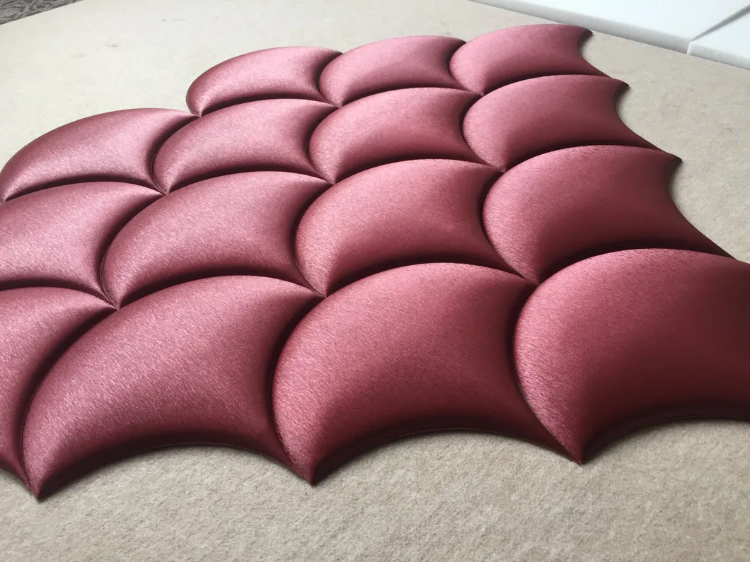 Waterproof Interior Construction Material PU Leather 3D Mosaic Wall Covering