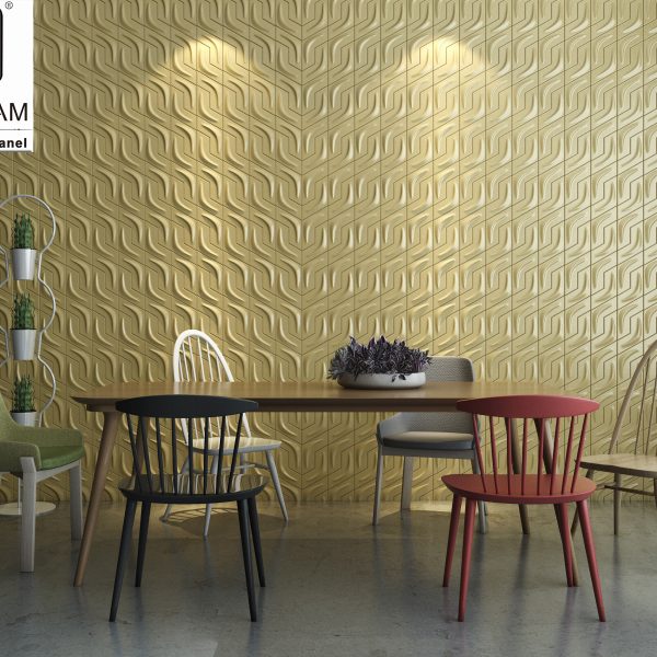 Moisture Proof Golden Indoor 3D Mosaic Tile